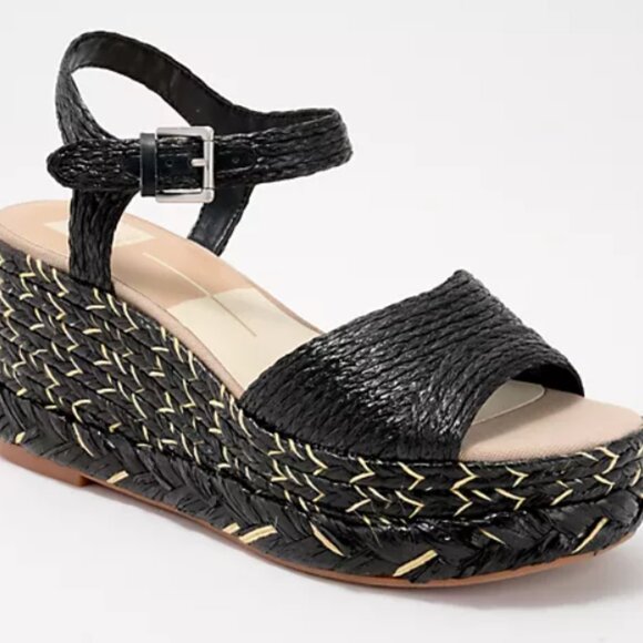 NEW DOLCE VITA Tiago Wedge Sandals in black for women 825 3m2 - Picture 3 of 9